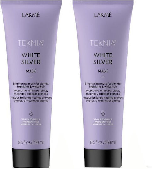 Lakme Set Mască Toner White Silver Pentru Păr Blond Gri 250 Ml