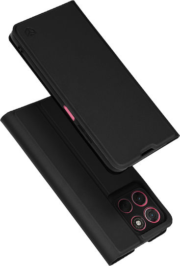 Techsuit Magskin Buch Silikon Schwarze Handyhülle für Motorola Moto G57 Power, Motorola Moto G67 Power