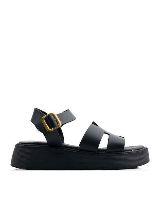 Flatforme Negre Cu Model Geometric Și Cataramă ...
