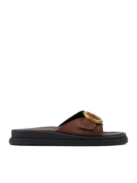 Maro Flatforme De Piele Sandale Cu Inel Metalic