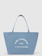 Stoff Damen Shopper Handtasche Hellblau