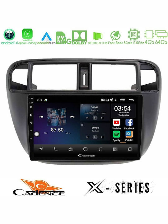 Cadence X Series Honda Civic 1995-2001 8core Android 14 4+64gb Navigație Multimedia Tabletă 9"