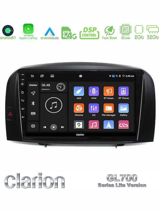 Clarion Gl700 Lite Series 8core Android11 2+32gb Hyundai Sonata 2005-2009 Навигация Мултимедийна Таблетка 10" Carplay + Android Auto