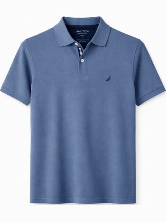 Nautica Polo Short Sleeve Blouse Washed Denim Nautica Polo Short Sleeve Blouse Washed Denim