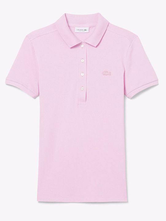 Lacoste Bluză Damă Polo Mânecă Scurtă Roz Deschis