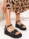 Черни Flatforms Особено Връзване На Предните Каишки
