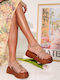 Μπρονζέ Flatforms Στρας Slip On Δέσιμο