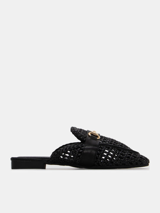 Luigi Mules with Low Heel in Black Color