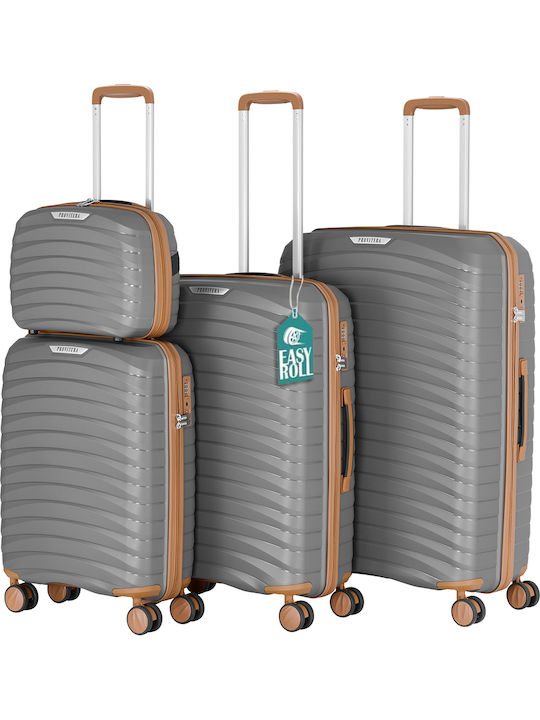 Provitera Reisekoffer Hartschalen Gray mit 4 Räder Set 4Stück