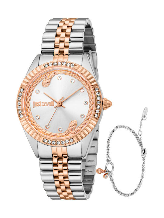 Just Cavalli Damen Uhr mit Rose Gold Metallarmband