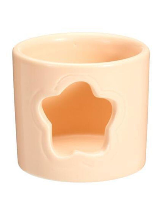 Koopman Candle Holder suitable for Tealights Ceramic in Orange Color 7.5x6.5x7.5cm 1pcs