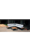 Corner Sofa Outdoor Metallic Gray with Pillows 73.7x73.7x32cm
