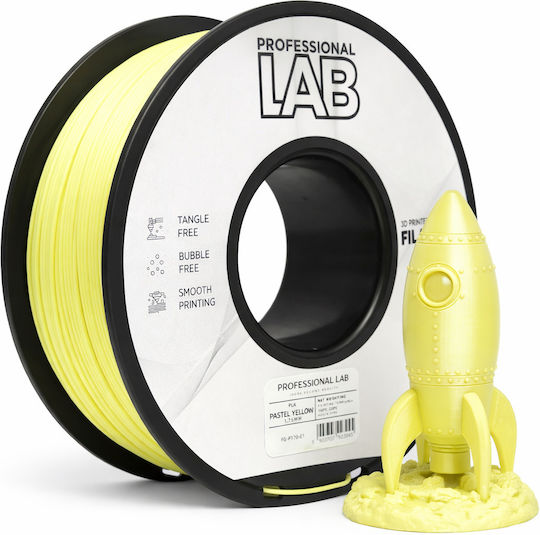 Filament Pentru Imprimante 3D PLA 1.75mm Galben Pastel 1kg 1 Bucată Bobină