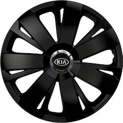 Τάσια Τροχών Αυτοκινήτου Versaco Energy Cbx 14" Μαύρο Σήμα 3d Μεταλλικό Kia 4 Τεμάχια