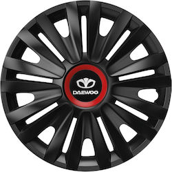 Τάσια Τροχών Αυτοκινήτου Versaco 13" Royal Rr Μαύρο Cbx Σήμα 3d Μεταλλικό Daewoo 4 Τεμάχια