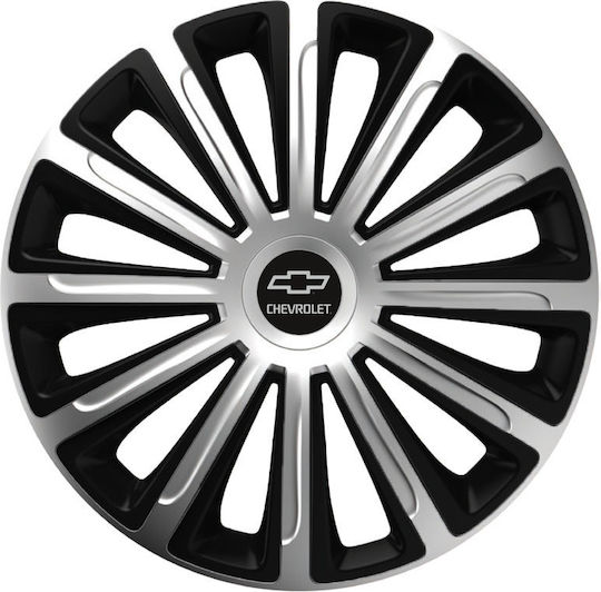Car Wheel Hubcaps Trend Black Chrome 13" 3d Metal Logo Chevrolet 4 Pieces