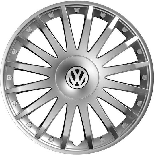 Тасии Трохове Автомобилни Versaco Crystal 116292 Cbx Сребристи 14" С 3d Метален Емблема Vw 4 Броя