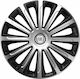 Car Wheel Hubcaps Trend Cbx 15" Silver & Black 3d Metal Logo Fiat 4 Pieces