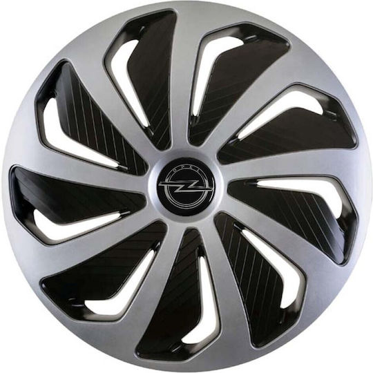 Car Wheel Hubcaps Versaco 16" Wind Sb Cbx 3d Metal Logo Opel 4 Pieces