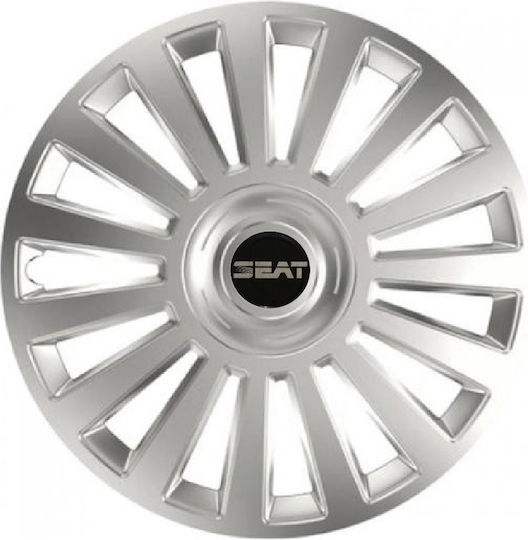 Auto Radkappen Versaco Luxus Silber 14" Kompatibilität 3D Metall Seat 4 Stücke