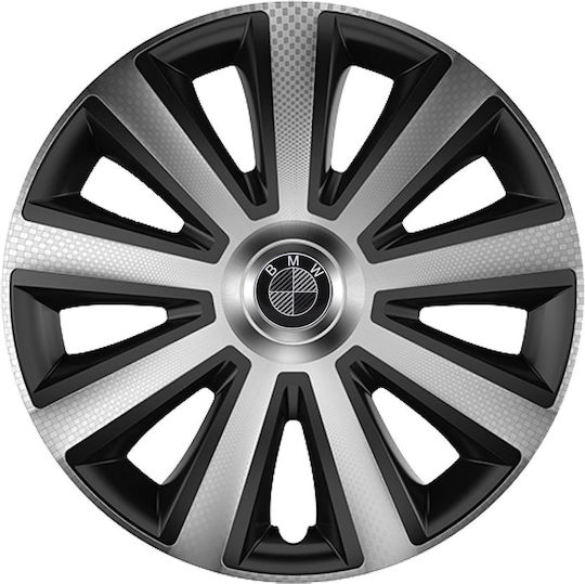 Auto Radkappen Versaco Aviator Chrom Schwarz 14" Kompatibilität 3d Metall Bmw Kompatibilität 4 Stück