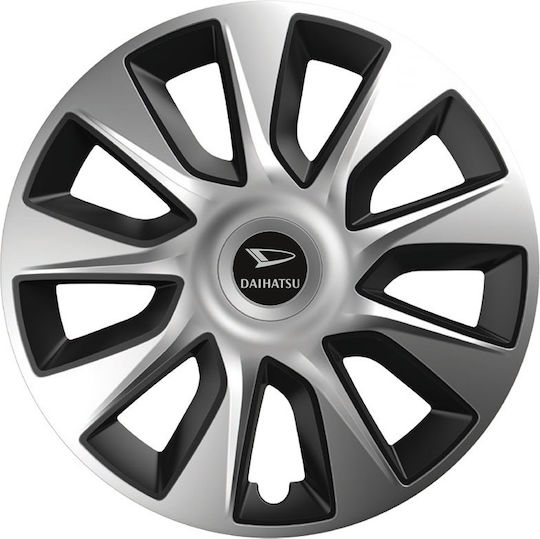 Тасии Тротонове Автомобилни Versaco Stratos Хром Черни 13" Знак 3d Метален Daihatsu 4 Броя