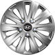 Car Wheel Hubcaps Versaco Rapid Hc Silver 14" 3d Metal Logo Hyundai 4 Pieces