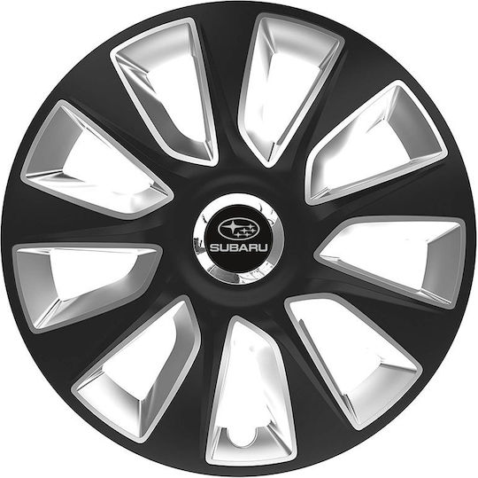 Тасии Трохове Автомобилни Versaco Stratos Rc Черно Хром 15" 3d Метална Емблема Subaru 4 Броя