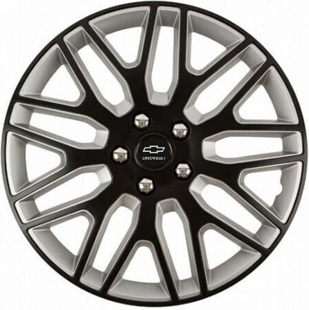 Car Wheel Hubcaps Versaco Dakar Nc Black Silver 15" 3d Metal Logo Chevrolet 4 Pieces