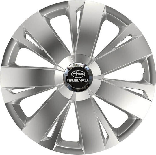 Car Wheel Hubcaps Versaco Energy Rc Silver 13" 3d Metal Logo Subaru 4 Pieces