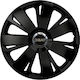 Car Wheel Hubcaps Versaco Energy Cbx 14" Black 3d Metal Logo Seat 4 Pieces