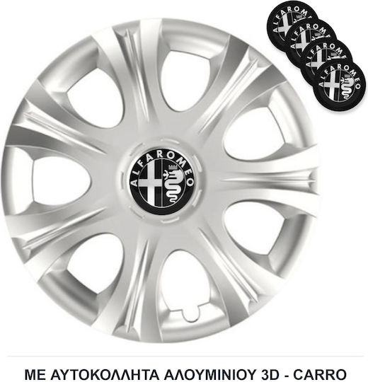 Capace De Roți Auto Versaco Impulse Argintii 13" Compatibilitate 3d Metalic Alfa Romeo 4 Bucăți