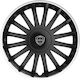 Car Wheel Hubcaps Versaco 13" Crystal So Black Cbx 3d Metal Logo Lancia 4 Pieces