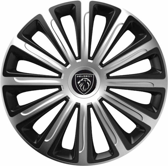 Тасии Трохове Автомобилни 13" Trend Сребристи и Черни Cbx Знак 3d Метален Peugeot 4 Броя