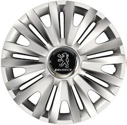 Car Wheel Hubcaps Versaco Royal Rc 15" 3d Metal Logo Peugeot 4 Pieces