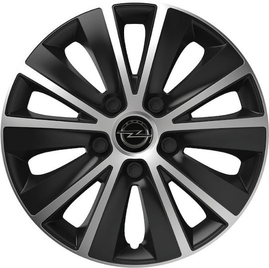 Тасии Тройки Автомобил Versaco Rapide Черно Хром Черни Болтове 13" Знак 3d Метален Opel 4 Броя