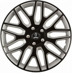 Car Wheel Hubcaps Versaco Dakar Nc Black Silver 15" 3d Metal Logo Saab 4 Pieces