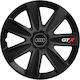 Car Wheel Hubcaps Versaco Gtx Carbon Black 15" 3d Metal Logo Audi 4 Pieces