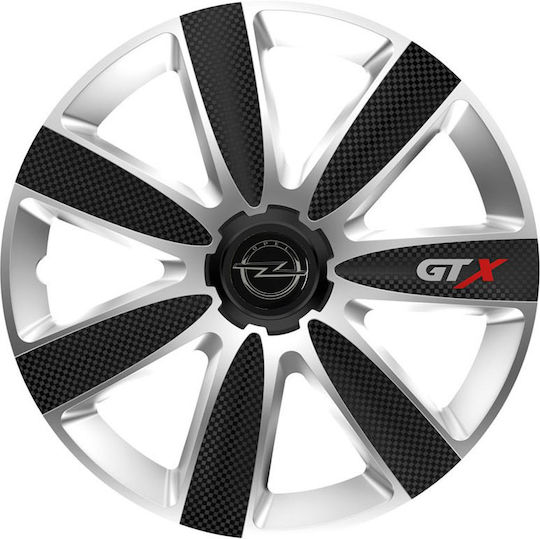 Тасии Трохове Автомобилни Versaco Gtx Карбон Черно Хром 15" Знак 3d Метален Opel 4 Броя