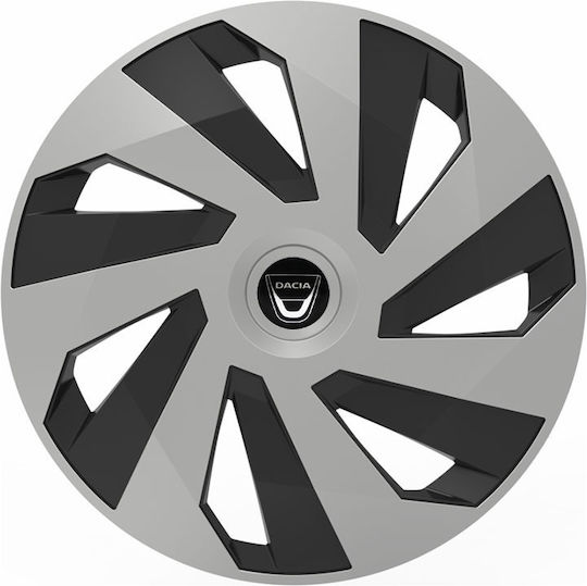 Auto Radkappen Versaco Vector Chrom Schwarz 15" Kompatibilität Dacia 4 Stücke