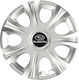 Car Wheel Hubcaps Versaco Impulse Silver 14" 3D Metal Logo Subaru 4 Pieces