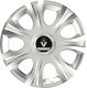 Car Wheel Hubcaps Versaco Impulse Silver 14" 3d Metal Logo Renault 4 Pieces