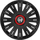 Car Wheel Hubcaps Versaco Active Rr 15" Black 3d Metal Logo Alfa Romeo 4 Pieces