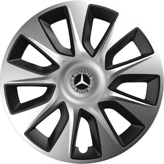 Тасии Трохове Автомобилни Versaco Stratos Хромирани Черни 14" Сигма 3d Метална Mercedes Benz 4 Броя