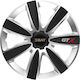 Car Wheel Hubcaps Versaco Gtx Carbon Black Chro...