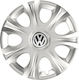 Capace De Roți Auto Versaco Impulse Argintii 14" Siglă 3D Metalic VW 4 Bucăți