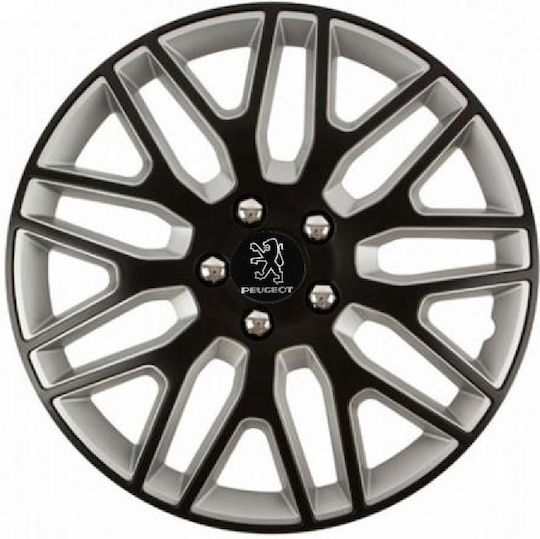 Тасии Трохов Автомобилни Versaco Dakar Nc Черно Сребристо 15" Знак 3d Метален Peugeot 4 Броя