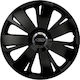 Car Wheel Hubcaps Versaco Energy Cbx 14" Black 3d Metal Logo Ford 4 Pieces