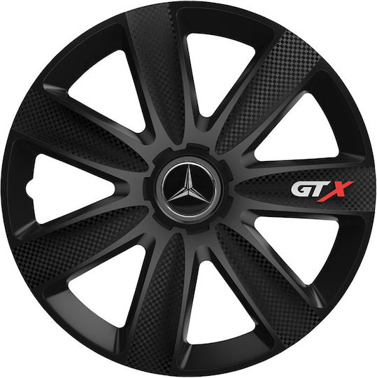 Тасии Тркхови Автомобилни Versaco Gtx Карбон Черни 14" Знак 3d Метален Mercedes 4 Броя