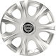 Car Wheel Hubcaps Versaco Impulse Silver 15" 3d Metal Logo Lancia 4 Pieces